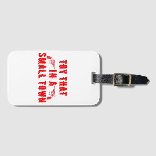 Étiquette À Bagage Essayer Dans Une Petite Ville (Devant Horizontal)