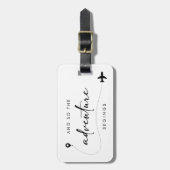 Étiquette À Bagage Et ainsi commence l'aventure Noir et Blanc  (Devant Vertical)