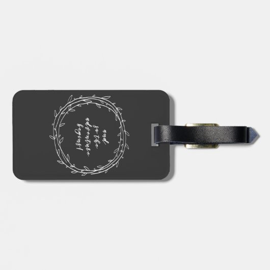 Étiquette À Bagage Et donc l'aventure commence - écriture manuscrite (Dos horizontal)