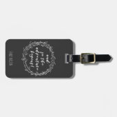 Étiquette À Bagage Et donc l'aventure commence - écriture manuscrite (Devant horizontal)