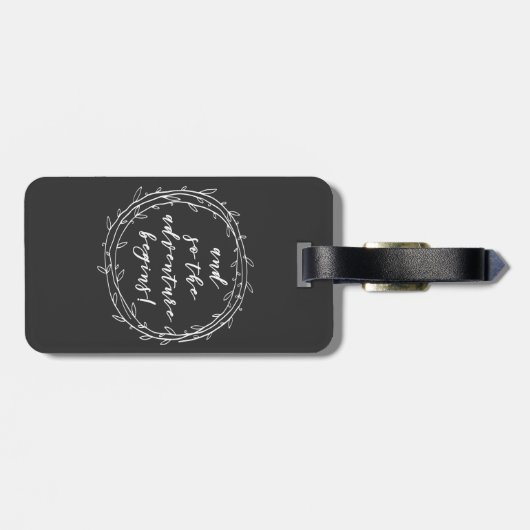 Étiquette À Bagage Et donc l'aventure commence - écriture manuscrite (Dos horizontal)