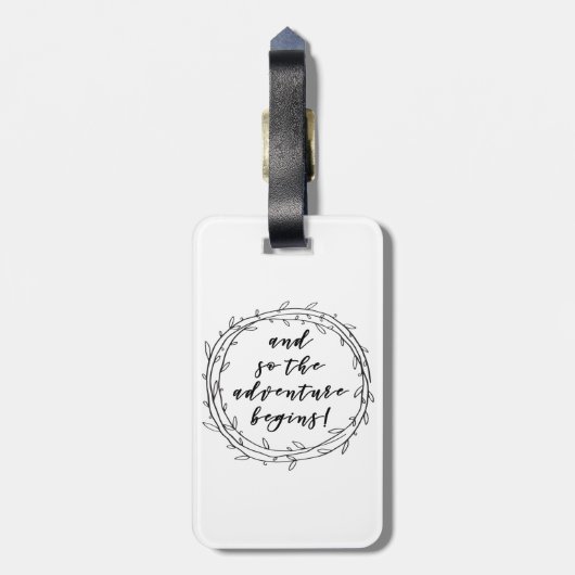 Étiquette À Bagage Et donc l'aventure commence - Script manuscrit (Dos Vertical)