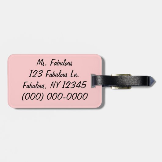 Étiquette À Bagage Étant droit (Dos horizontal)