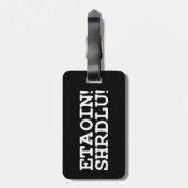 ÉTIQUETTE À BAGAGE ETAOIN ! SHRDLU ! (Dos Vertical)