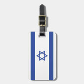 Étiquette À Bagage Etat d'Israël Drapeau, Étoile de David Juifs (Devant Vertical)
