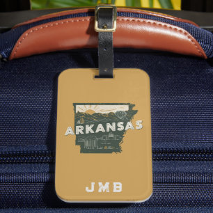 Étiquette À Bagage État Retro Arkansas Personnalisé