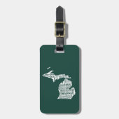 Étiquette À Bagage État vert des villes du Michigan (Devant Vertical)