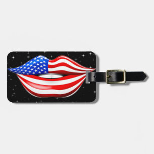 Étiquette À Bagage Etats-Unis Drapeau bâton à lèvres souriantes Balis