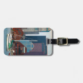 Étiquette À Bagage États-Unis, Massachusetts. Skyline de Boston Water (Devant horizontal)