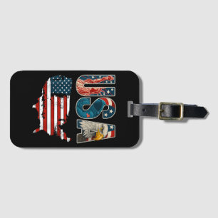 Étiquette À Bagage Etats-Unis Patriotique 4 juillet Amérique Drapeau