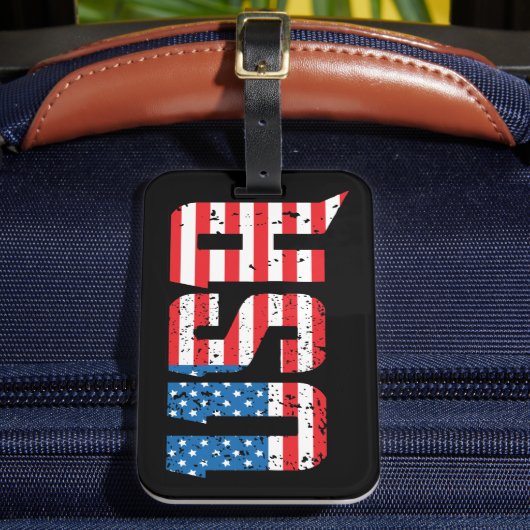 Étiquette À Bagage États-Unis patriotiques en rouge, blanc et bleu (Insitu Rectoal 2)