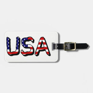 Étiquette À Bagage États-Unis superposés sur le drapeau américain cd