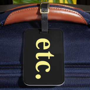 Étiquette À Bagage etc. Typographie audacieuse noire et jaune tendanc