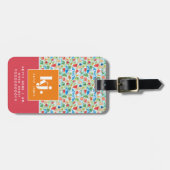 Étiquette À Bagage Été élégant | Funny Monogramme personnalisé (Devant horizontal)
