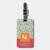 Étiquette À Bagage Été élégant | Funny Monogramme personnalisé (Devant Vertical)