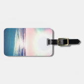 Étiquette À Bagage Eté Mer coucher de soleil Plage tropicale Photo (Devant horizontal)