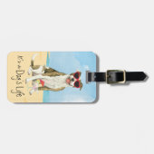 Étiquette À Bagage Été Pit Bull Terrier Bagage Balise (Devant horizontal)