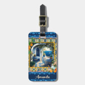 Étiquette À Bagage Été, Sicile oranges méditerranéennes majolica (Devant Vertical)