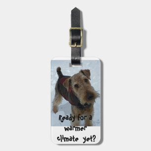 Étiquette À Bagage Étiquette Airedale Terrier de bagage