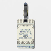 Étiquette À Bagage Étiquette Ancre nautique corde Monogramme (Dos Vertical)