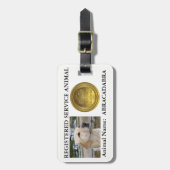 Étiquette À Bagage Étiquette animale enregistrée de service (avec (Devant Vertical)