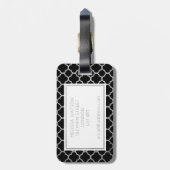 Étiquette À Bagage Étiquette argentée et noire de bagage de (Dos Vertical)