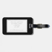 Étiquette À Bagage Étiquette argentée et noire de bagage de point de (Dos horizontal)