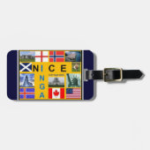 Étiquette À Bagage Étiquette bleue de bagage de drapeau de l'Ecosse (Devant horizontal)