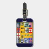 Étiquette À Bagage Étiquette bleue de bagage de drapeau de l'Ecosse (Devant Vertical)