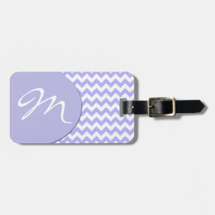 Étiquette À Bagage Étiquette bleue de bagage de monogramme de Chevron