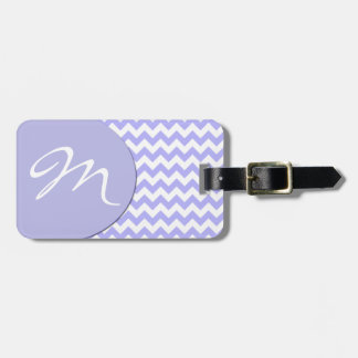 Étiquette À Bagage Étiquette bleue de bagage de monogramme de Chevron
