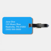 Étiquette À Bagage Étiquette bleue de bagage de musique de feuille (Dos horizontal)
