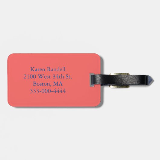 Étiquette À Bagage Étiquette bleue de bagage d'éléphant (Dos horizontal)