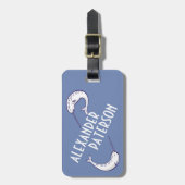 Étiquette À Bagage Étiquette bleue de bagage personnalisée par (Devant Vertical)