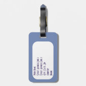 Étiquette À Bagage Étiquette bleue de bagage personnalisée par (Dos Vertical)