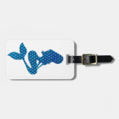 Étiquette À Bagage Étiquette bleue et verte de bagage de sirène (Devant horizontal)