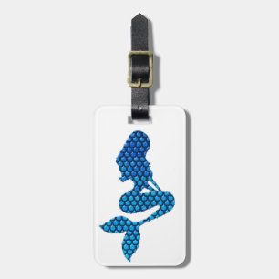 Étiquette À Bagage Étiquette bleue et verte de bagage de sirène