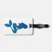 Étiquette À Bagage Étiquette bleue et verte de bagage de sirène (Dos horizontal)