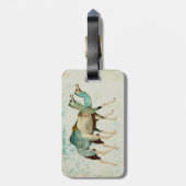 Étiquette À Bagage Étiquette bleue rêveuse de bagage de chameaux (Dos Vertical)