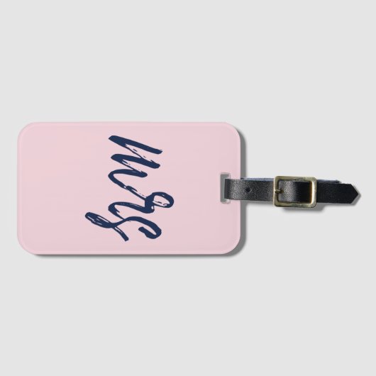 Étiquette À Bagage Étiquette Brosse Script Mme ⎥ Bagage (Devant Horizontal)