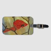 Étiquette À Bagage Étiquette cardinale de bagage avec l'oiseau rouge (Devant Horizontal)