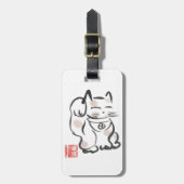 Étiquette À Bagage Étiquette chanceuse de bagage de chat (Devant Vertical)