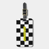 Étiquette À Bagage Étiquette checkered personnalisée de bagage de (Devant Vertical)