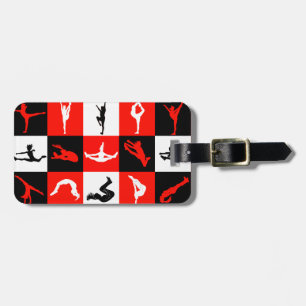 Étiquette À Bagage Étiquette Cheerleading de bagage de bloc en rouge