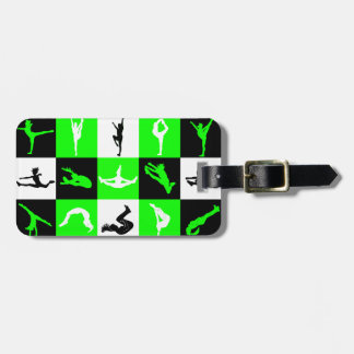 Étiquette À Bagage Étiquette Cheerleading de bagage de bloc en vert