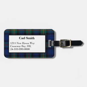 Étiquette À Bagage Étiquette colorée de bagage de plaid de tartan de