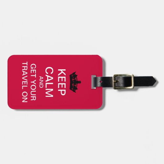 Étiquette À Bagage Étiquette Conserver Le Calme Et Voyager Sur Les Ba (Devant horizontal)