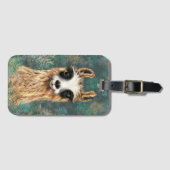 Étiquette À Bagage Étiquette Curious Llama - Amusant (Devant Horizontal)