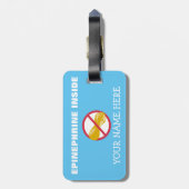 Étiquette À Bagage Étiquette d'alerte de super héros d'allergie (Dos Vertical)