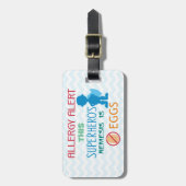 Étiquette À Bagage Étiquette d'alerte de super héros d'allergie (Devant Vertical)